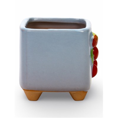 Декоративный горшок для цветов «Вишни», 9×7×8 см, керамический, Greengo