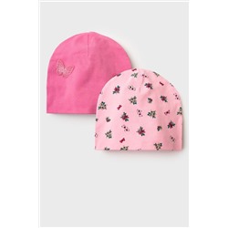 Шапка детская трикотажная для девочек, 2 шт в комплекте PLAYTODAY, 1240074