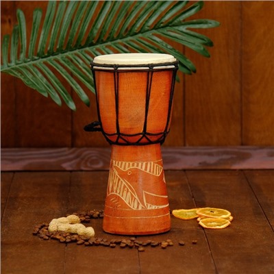Сувенирный музыкальный инструмент барабан джембе «Светлый», 15×15×30 см, МИКС