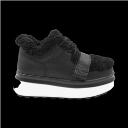 Ботинки на меху из натуральной кожи ZD8 черные