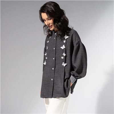 Рубашка с объемным декором, Нежный шум