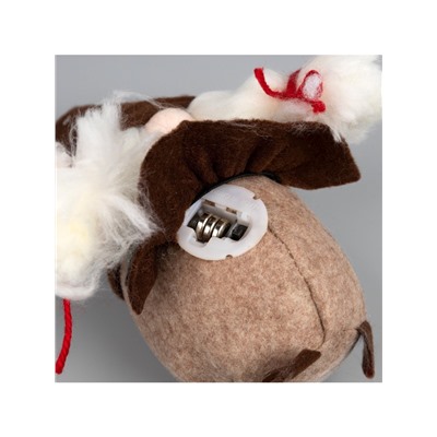 Светодиодная фигура «Гном-боровик» 8×20×8 см, текстиль, батарейки AG10×3 (в комплекте), свечение тёплое белое