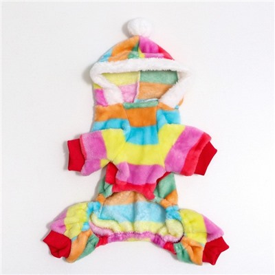 Комбинезон «Радуга», с капюшоном, размер L, ДС 35 см, ОГ 45 см, ОШ 35 см, разноцветный