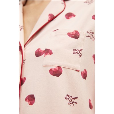 Халат ночной укороченный жен Mia Cara SS21WJ322 French Kiss сердечки