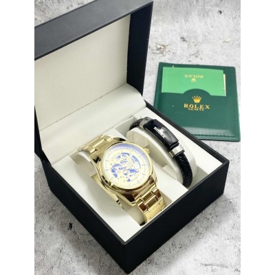 Подарочный набор для мужчины часы и браслет + коробка #22864904