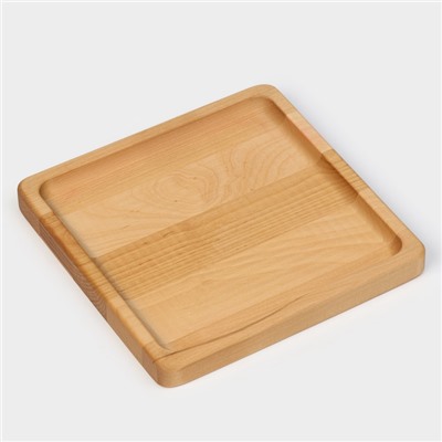 Тарелка деревянная Adelica «Классика», 19×19×1.8 см, пропитана минеральным маслом, берёза