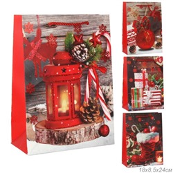 Пакет подарочный 18х24х8.5 / 362-56-S /уп 12/720/ микс Новый год