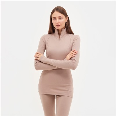 Термобельё женское (лонгслив, лосины) MINAKU, бежевое, размер 52