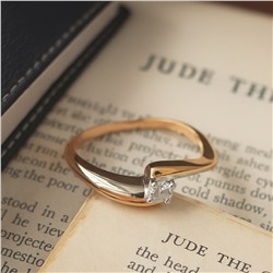 Кольцо 18 р ювелирная бижутерия коллекция "Дубай" покрытие позолота, вставка: фианит, цвет: прозрачный, арт.007.226-18