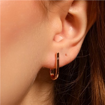 Серьги палочки ювелирная бижутерия коллекция "Дубай", покрытие позолота, вставка: фианиты, цвет: прозрачный, арт.213.574