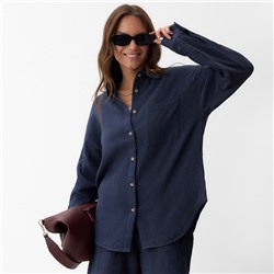 Рубашка женская оверсайз MIST Muslin, размер 46, серая