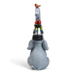 Садовая фигура из полистоуна «Слоник с гномами», 27×10×12 см, с подсветкой