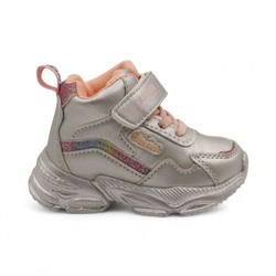 Кроссовки детские высокие С8980-15 серебряные