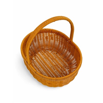 Корзина плетёная для хранения, 34×27×13 см, ручка h=20 см, коричневая