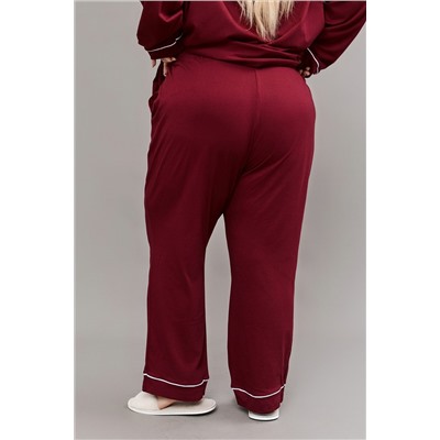 Пижама с брюками на пуговицах больших размеров Однотоннная НАТАЛИ, 1224906