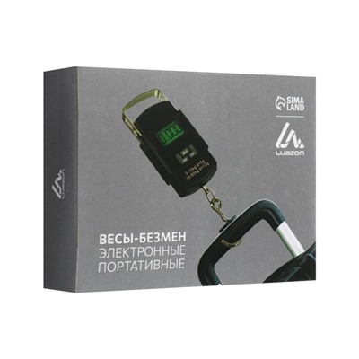 Весы-безмен Luazon LV-505, электронные, до 50 кг, точность до 10 г, подсветка, чёрные