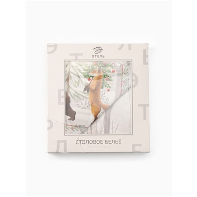 УЦЕНКА Набор столовый "Новогоднее чудо" скат.150х220см +/-3см с ВГМО, салф.40х40см-12 шт, 100%хл 105