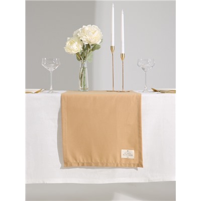 Дорожка на стол Этель ECO, бежевая, 40×136 см, 70% хлопок, 30% лён, 190 г/м²
