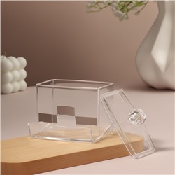 Органайзер для ватных палочек, с крышкой, 9×7×10 см, прозрачный