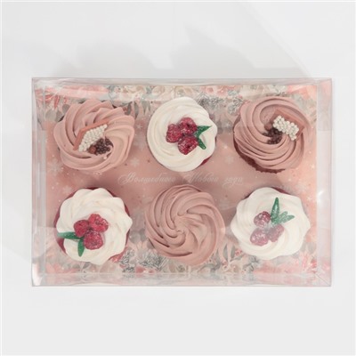 Коробка для капкейка «Новый год: Зимние цветы», 23×16×11.5 см