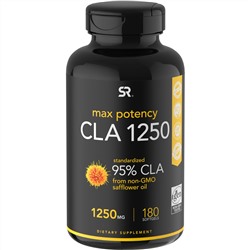 Sports Research, CLA 1250, максимальная эффективность, 1250 мг, 180 мягких таблеток