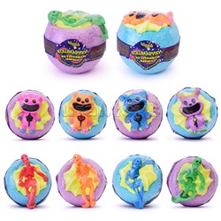 Шипучая соль для ванн 130г Чаша с пеной и игрушкой "Кошмарики на бурлящем шарике"