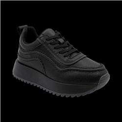 Кроссовки из натуральной кожи ZJ005-3 черные