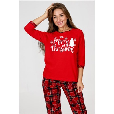 Пижама 35325 (Красный_клетка)