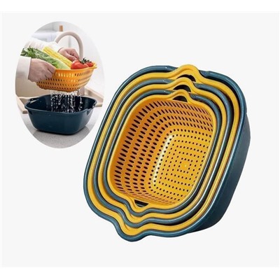 Набор кухонных принадлежностей миска+дуршлаг 6в1