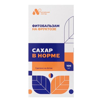 Фитобальзам «Сахар в норме», без сахара, 100 мл.