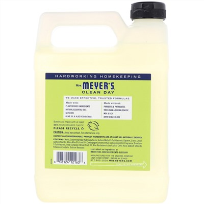 Mrs. Meyers Clean Day, Жидкое мыло для рук в экономичной упаковке с ароматом лимонной вербены, 975 мл (33 жидких унции)