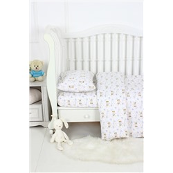 КПБ с простыней на резинке поплин арт. КПБП-ПР/гуси