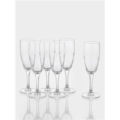 Бокалы для шампанского Luminarc French Brasserie, 170 мл, h=18.5 см, набор 6 шт., стекло, прозрачные