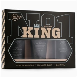 Подарочный набор косметики BLACK ONYX, гель для душа 290 мл, шампунь для волос 290 мл, гель для бритья 110 мл, аромат перца и агарового дерева, HARD LINE