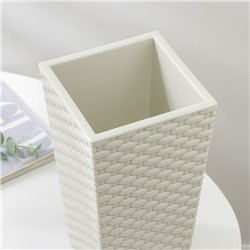 Кашпо для цветов со вставкой IDEA «Ротанг», 4.2 л, вставка 1.5 л, пластик, белое