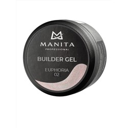 MANITA Гель моделирующий для ногтей с хлопьями юки / Builder Gel Euphoria №02, 15 мл 28101