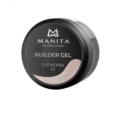 MANITA Гель моделирующий для ногтей с хлопьями юки / Builder Gel Euphoria №02, 15 мл 28101