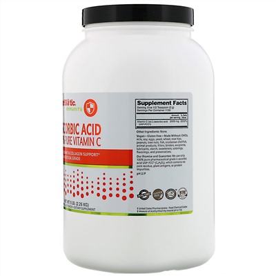 NutriBiotic, Immunity, аскорбиновая кислота, 100% чистый витамин C, кристаллический порошок, 2.26 кг (5 фунтов)