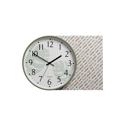 Часы настенные классические «Папоротник», бесшумные, плавный ход, d=30 см, от батарейки 1×АА