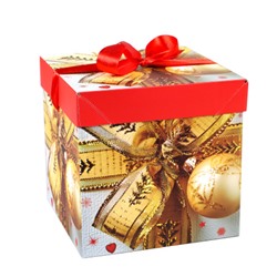 Коробка подарочная 15x15x15 см складная / A15-1 /уп 12/840/Новый год