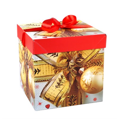 Коробка подарочная 15x15x15 см складная / A15-1 /уп 12/840/Новый год