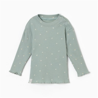 Футболка с длинным рукавом Крошка Я Olives, рост 62-68 см, оливковая