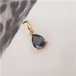 Кулон с цирконом, покрытие позолота, цвет камня: черный, Xuping ML, Х000807767,арт.001.183