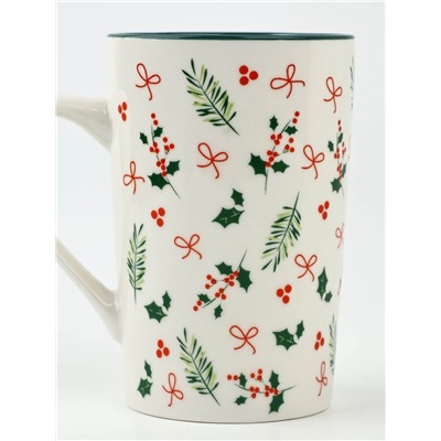Кружка новогодняя керамическая «Зимние узоры», 385 мл, ручная работа