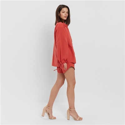 Костюм женский (блузка, шорты) MINAKU: Casual Collection, красный, размер 44