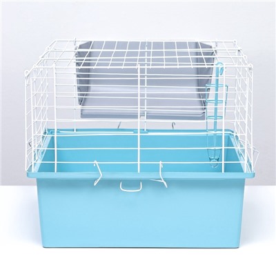 Клетка для грызунов «Пижон» №1 складная, 58×40×34 см (+миска, 2 кормушки), бирюзовая