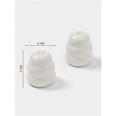 УЦЕНКА Набор для специй Доляна «Зефир», солонка, перечница, 100 мл, керамика, белый