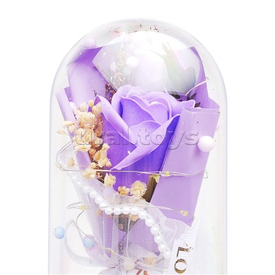 Светильник "Необыкновенная роза" в коробке (сиреневый)