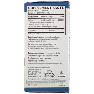 Terry Naturally, Thyroid Care, 120 капсул