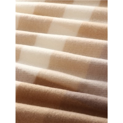 Плед флисовый «Экономь и Я. Клетка», бежевый, 150×130 см, флис 160 г/м²